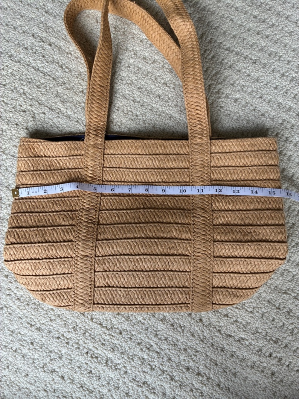 Draper James Women's Tan Woven Straw Shoulder Tote Bag - Picture 7 of 10